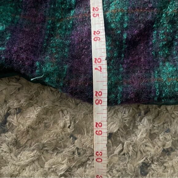VNTG Oversized Plaid Blazer SZ 12 Purple & Green Wool Jacket Twee Preppy Quirky - Picture 7 of 7